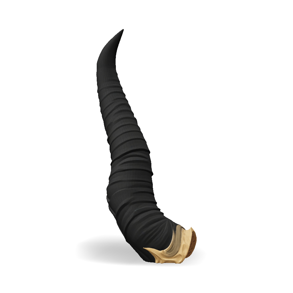 3D Model: Black Horned Helmet With Gold Ornate Frame And Curved Horns