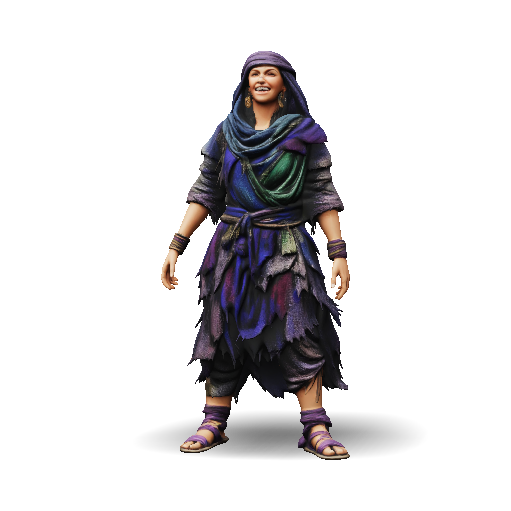 Raggod Robe 3D Model: colored layered ragged robes worn by a humanoid character ...