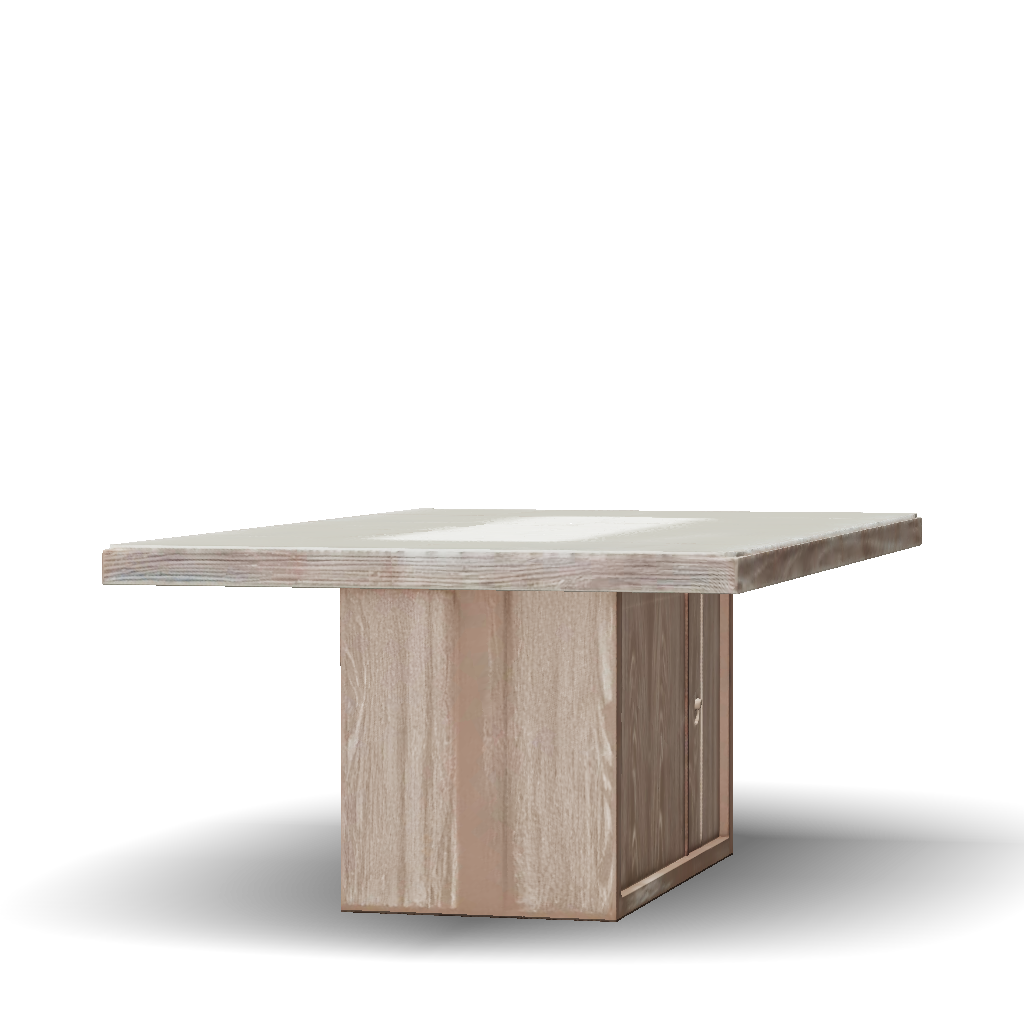 3D Model: wooden dining table with glass top brown wood grain base ...