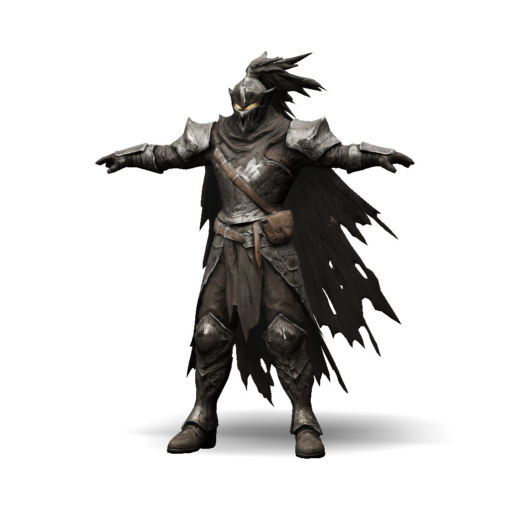 3D Model: Armored Knight With Spiked Plates Dark Metallic Armor Glowing ...