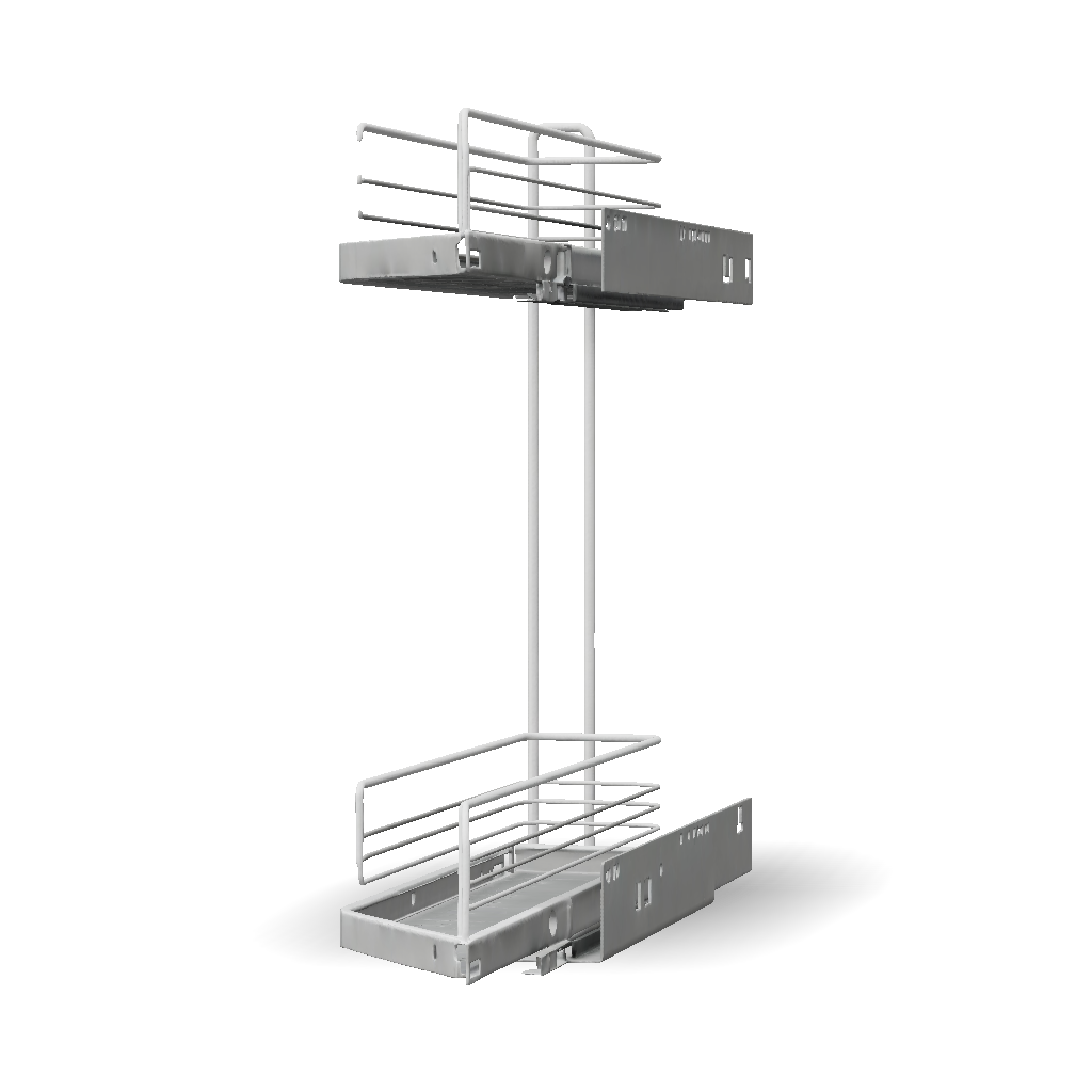 Tubular Design Rack 3D Model: double tier pull out rack with tubular guard rails and ...
