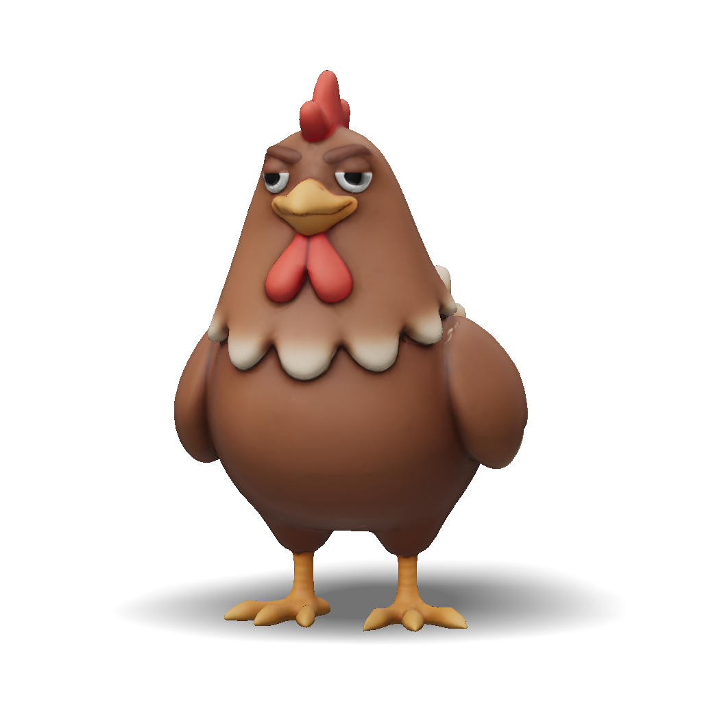 3D Model: Stylized 3D chicken character semi cartoon Pixar like style ...