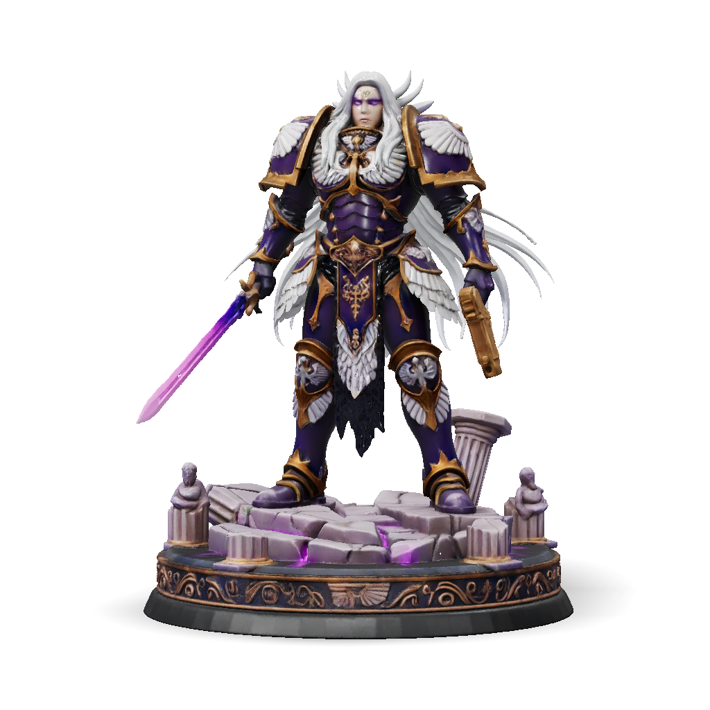 3D Model: Fulgrim WITH BASE WITHOUT HELMET WARHAMMER 40K