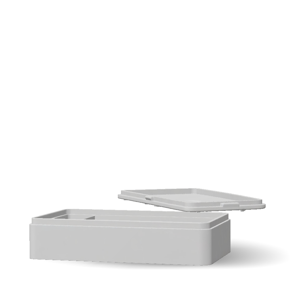 3D Model: Single Piece Solid Rectangular Box With Carved Interior ...