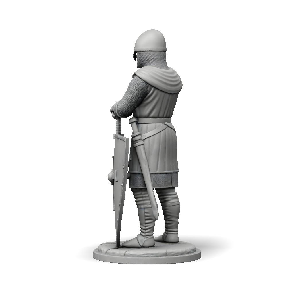 3D Model: medieval knight with sword and shield armor and helmet ...