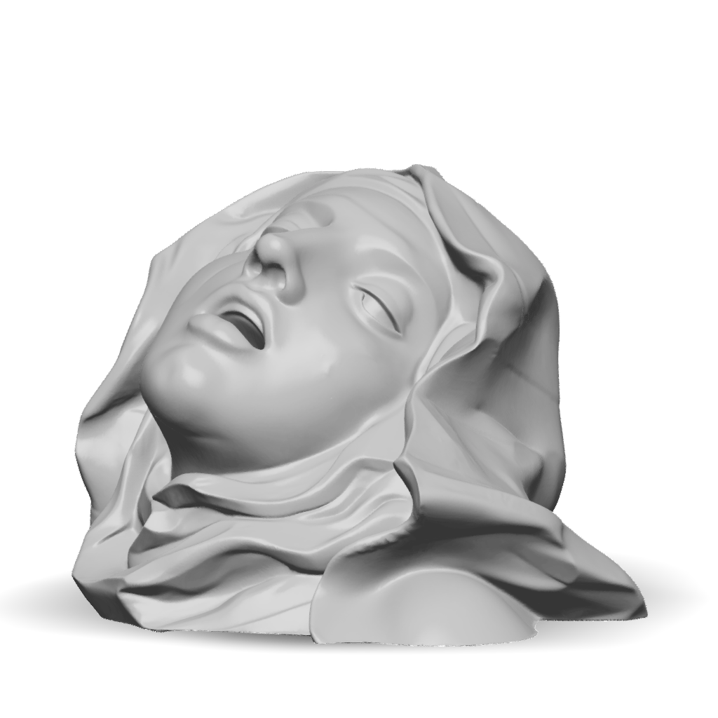 Statue Bust 3D Model, Download Free Statue Bust With Flowing Fabric ...